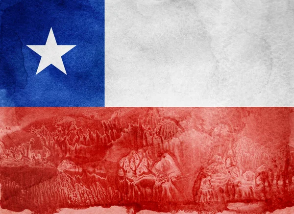 Watercolor flag on background. Chile — Stock Photo, Image
