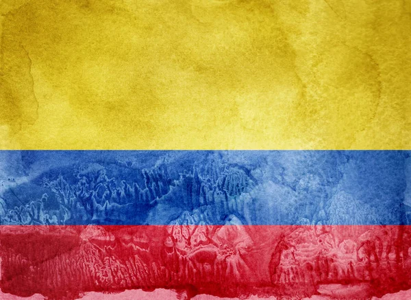 Акварельный флаг на заднем плане. Колумбия — стоковое фото