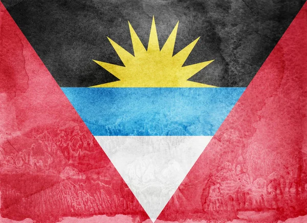 Flaga akwarela na tle. Antigua i Barbuda — Zdjęcie stockowe