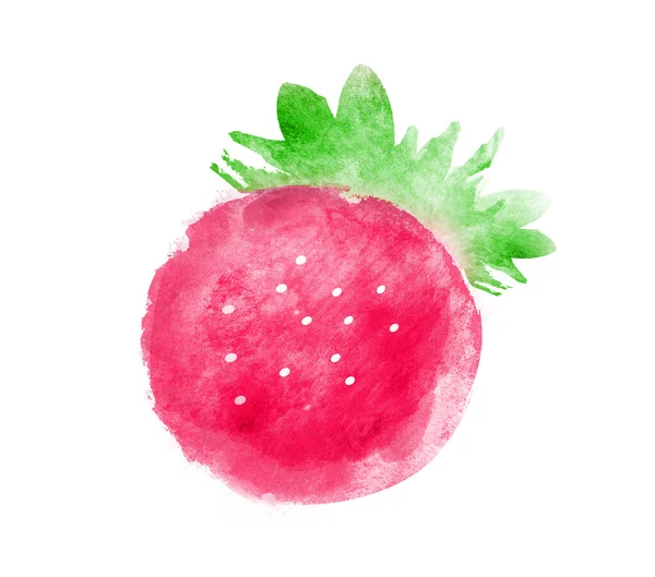 白色背景的水彩草莓 — 图库照片