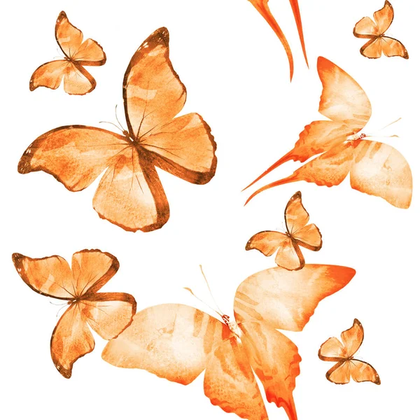 Watercolor Seamless Pattern Butterflies — Stock Photo, Image