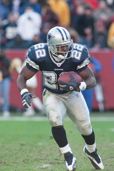 Cowboys Emmitt Smith Takes Hand Chad Hutchinson Game Washington Redskins — Stock Photo, Image