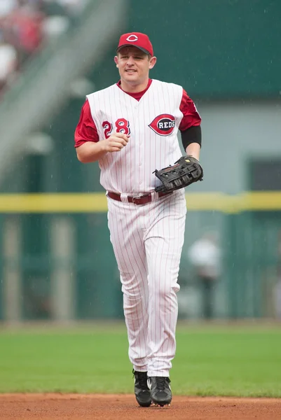 Cincinnati Reds Austin Kearns Acción Junio 2003 Great American Ballpark — Foto de Stock