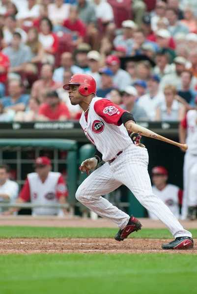 Cincinnati Reds Barry Larkin Aktion Juni 2003 Great American Ballpark Stockbild