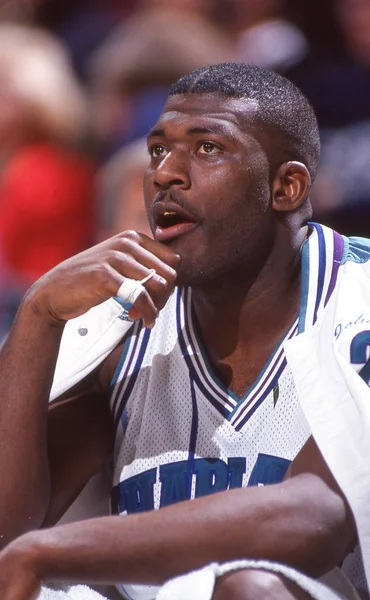 Charlotte Hornets Ster Voorwaarts Larry Johnson Tijdens Het Seizoen 1995 — Stockfoto