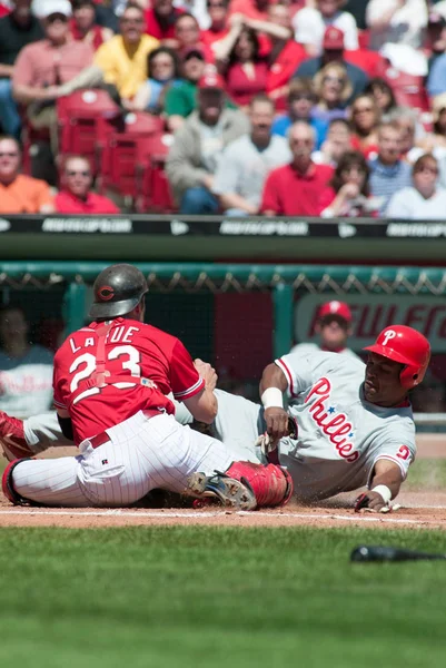 Jason Larue Cincinnati Vörösöktől Philadelphia Phillies Elleni Harcban 2003 Április — Stock Fotó