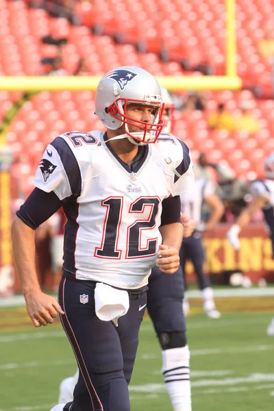 Patriots Tom Brady Aquece Antes Início Jogo Entre New England — Fotografia de Stock