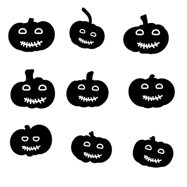 Conjunto de vector de silueta de calabaza — Vector de stock