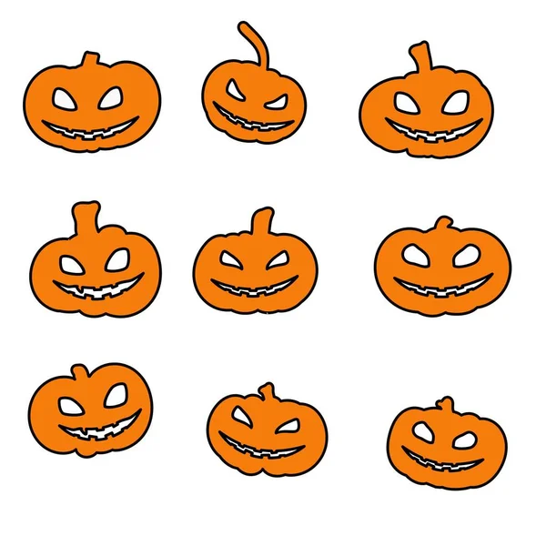Set of pumpkin vector — Stock Vector