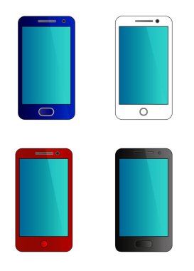 Smartphone, cep telefonu ile boş ekran izole