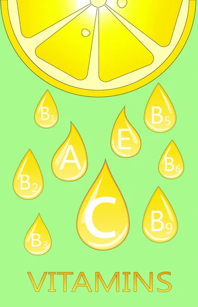 Las vitaminas del limón. infografías, comida saludable. ilustración vectorial — Archivo Imágenes Vectoriales