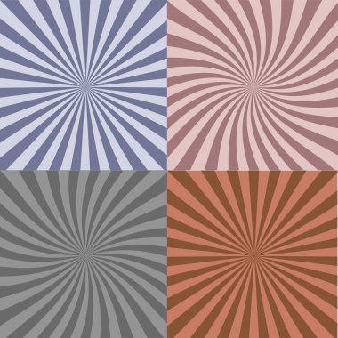 Güneş ışınları, vektör çizim şeklinde arka planlar kümesi