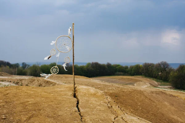 Kuru bir alanda asılı dreamcatcher 