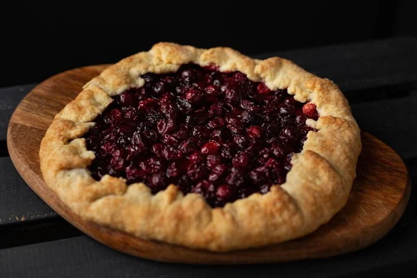 Homemade Crispy Galette Cherry Cranberry — Stock Photo, Image