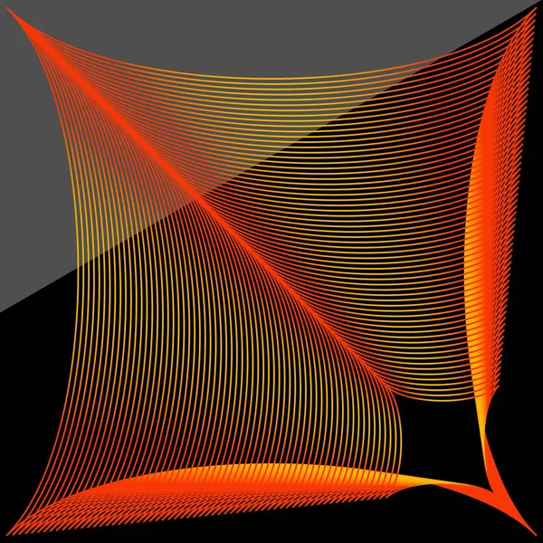 Padrão espirográfico abstrato laranja-vermelho — Vetor de Stock