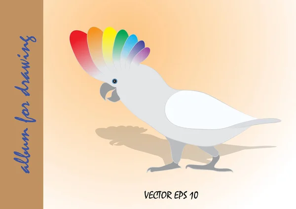 Portada para álbum de dibujo - loro arco iris — Archivo Imágenes Vectoriales