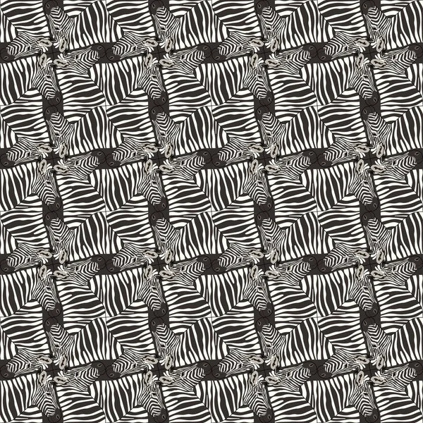 Zebra heads seamless pattern, Escher mosaic, tessellation Royalty Free Stock Illustrations