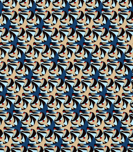 Swallows seamless pattern on a blue background, tessellation Royalty Free Stock Vectors