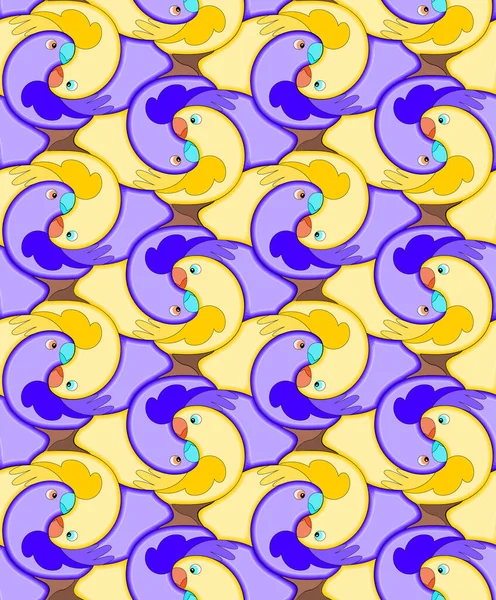 Seamless pattern with abstract bright parrots, tessellation. Vector illustration EPS 10 — Stock Illustration Seamless Pattern Abstract Bright Parrots Tessellation Vector Illustration Eps Royalty Free Stock Illustrations