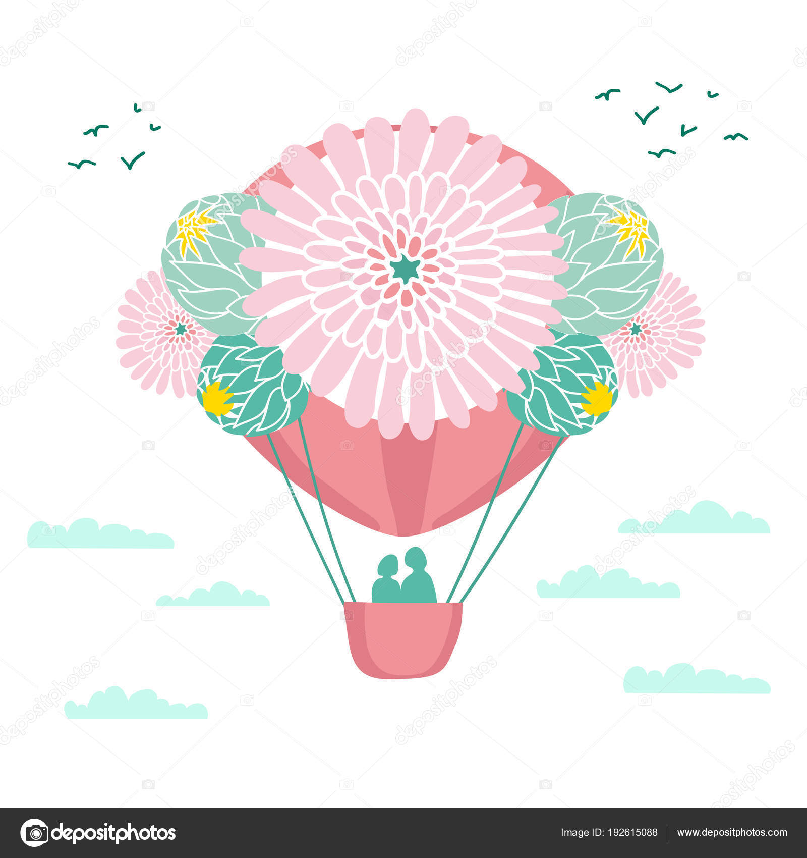 エアロスタット バルーン雲と鳥の間で空を飛ぶ ボールには花が飾られています かごの中に 愛のカップルがあります ベクター カラー イラスト ストックベクター C Era Design Shop エアロスタット バルーン雲と鳥の間で空を飛ぶ ボールには花が飾られています かごの中に 愛のカップルがあります ベクター カラー イラスト ストックベクター C Era Design Shop