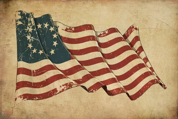 Flagi Betsy Ross Grunge USA teksturowanej tło tapeta — Zdjęcie stockowe