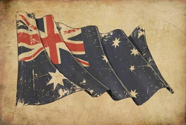 Australische Grunge vlag getextureerde achtergrond Wallpape — Stockfoto