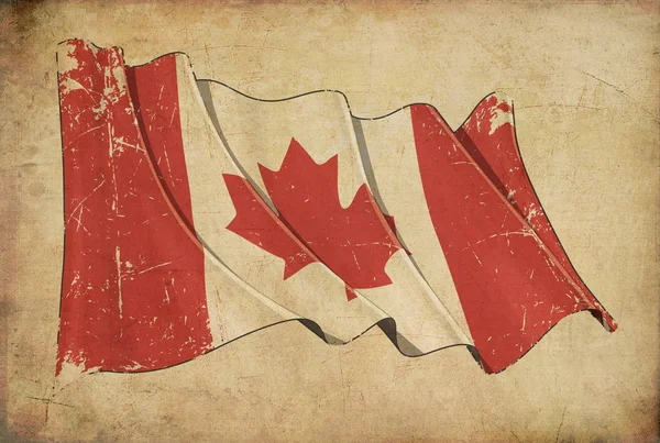 Canadese Grunge bandiera texture sfondo carta da parati — Foto Stock