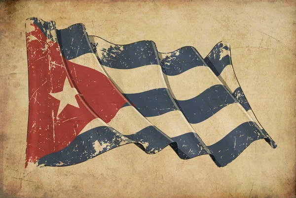 Cuban Grunge Flag Textured Background Wallpape — Stock Photo, Image