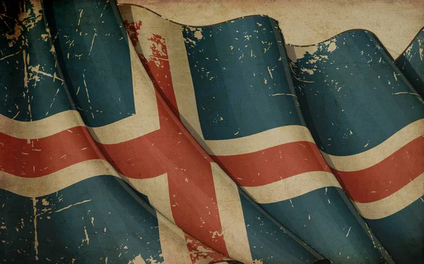 アイスランドの旗の古い新聞 — ストック写真