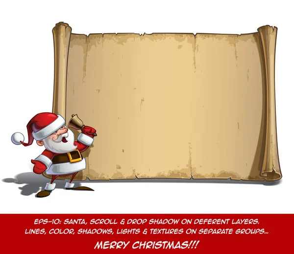 Happy Santa Scroll - É tempo de Natal — Vetor de Stock