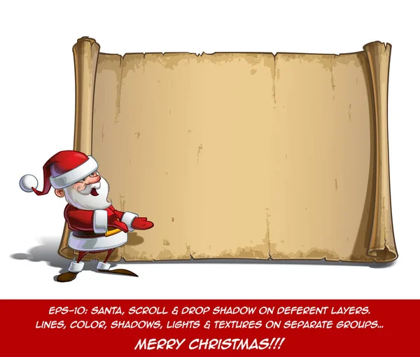 Feliz pergamino de Santa - Presentando — Archivo Imágenes Vectoriales