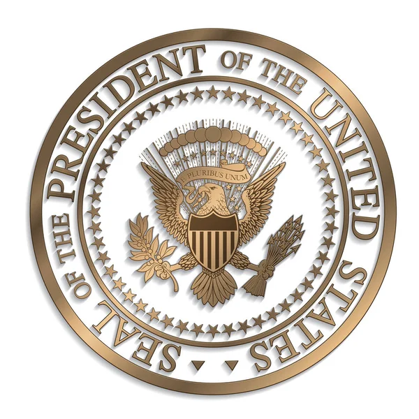 Selo Presidencial - Ouro contra a IA Branca — Vetor de Stock