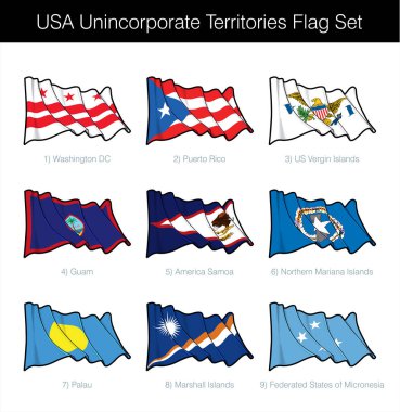 USA - Free Associated States and Unincorporated Territories Flag clipart