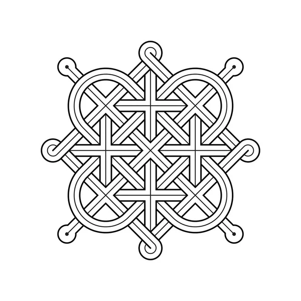 凯尔特结的矢量图解 神秘的 装饰的符号与相互交织的金刻线 分门别类的层次结构中的线条 雕刻和整齐填色 — 图库矢量图片