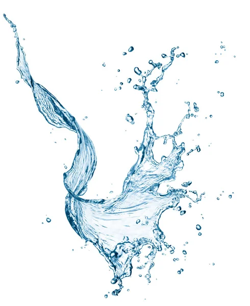 Gedraaid Water Plons Geïsoleerd Witte Achtergrond — Stockfoto