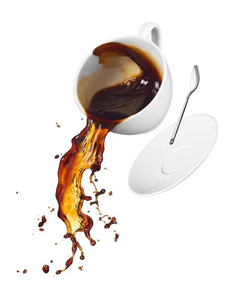 Kop Van Morsen Zwarte Koffie Met Splash — Stockfoto