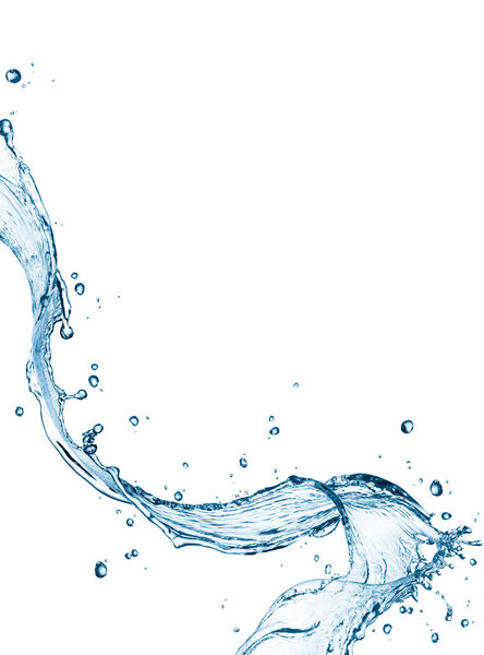 Gedraaid Water Plons Geïsoleerd Witte Achtergrond — Stockfoto