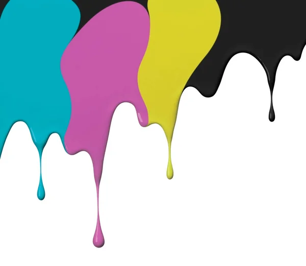 Paint Drips Cmyk Use Background — Stock Photo, Image