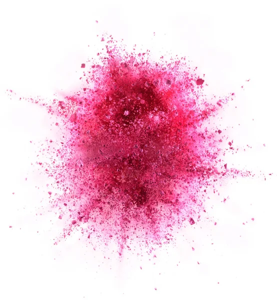 Pink Powder Explosion Isolated White Background — Stock Photo, Image