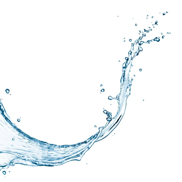 Блакитні Водяні Бризки Ізольовані Білому Тлі — стокове фото