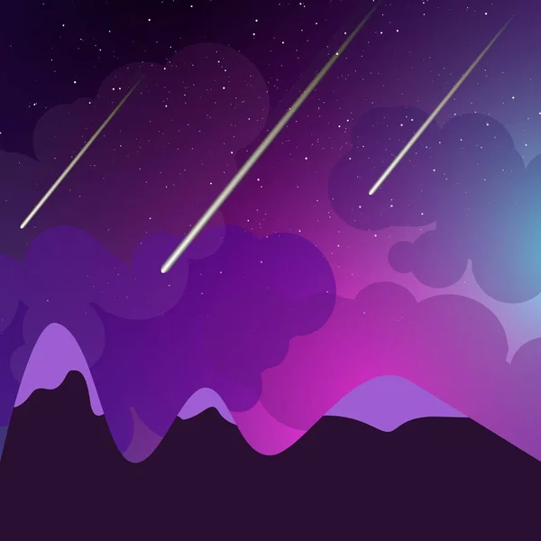 Starfall Dağları nın gece gökyüzünde