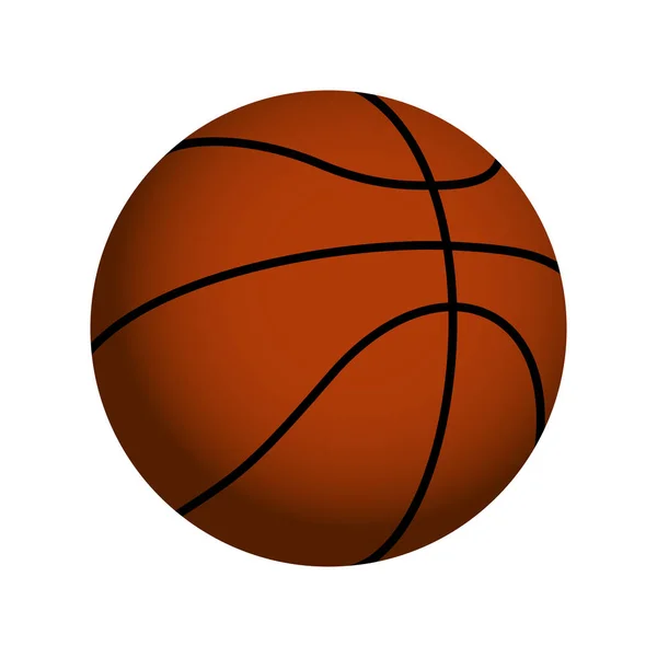 Naranja realista baloncesto bola vector aislado — Vector de stock