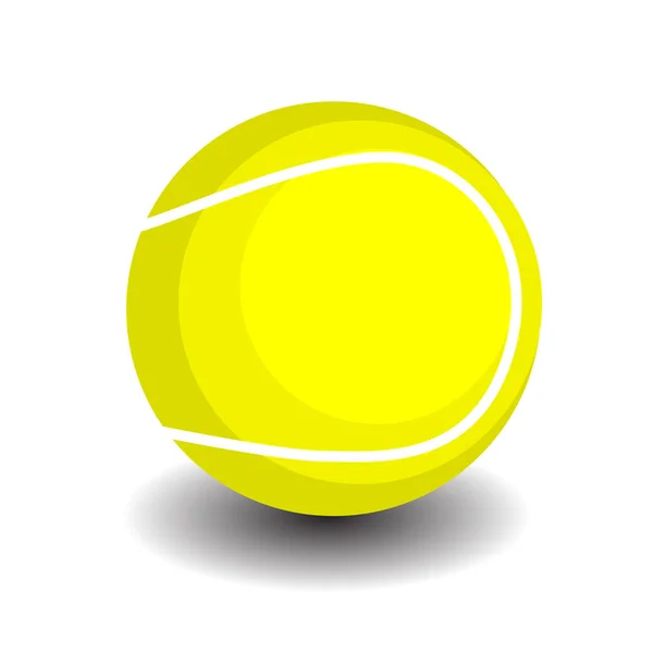 Yellow Tennis Ball Icon with Shadow Isolated — Stock Photo, Image