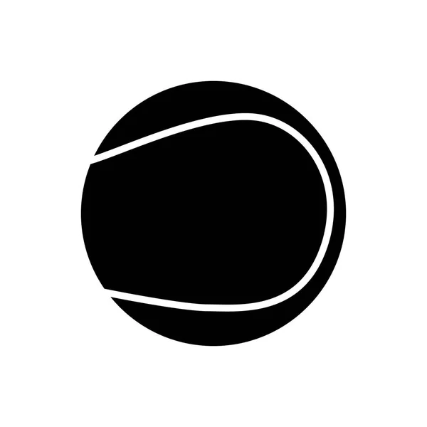 Silueta de pelota de tenis negra aislada — Vector de stock