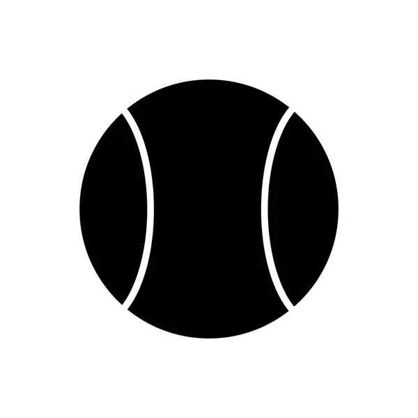 Schwarzer Tennisball Silhouette isoliert — Stockfoto