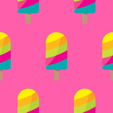 Renkli Lolly dondurma sorunsuz vektör desen arka plan