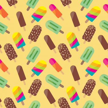 Renkli dondurma sorunsuz vektör desen arka plan