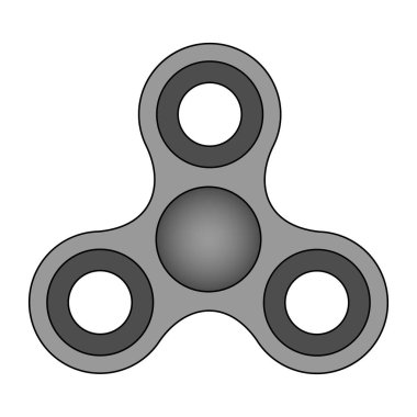 Gri siyah kıpır izole - Spinner el Spinner
