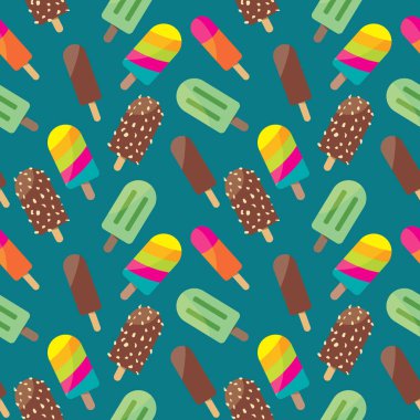 Renkli dondurma sorunsuz vektör desen arka plan