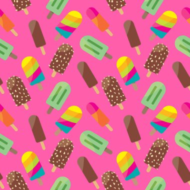 Renkli dondurma sorunsuz vektör desen arka plan